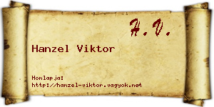 Hanzel Viktor névjegykártya